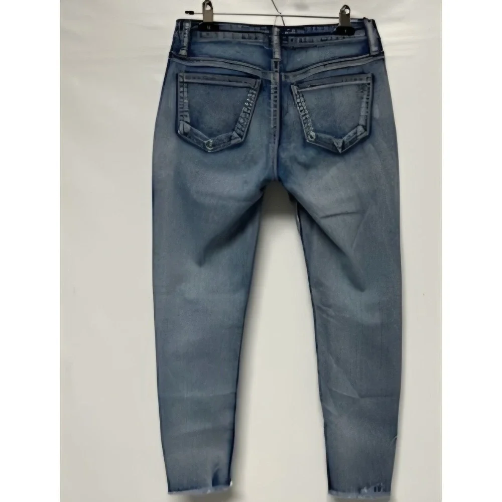 Rampage Skinny Sophie Mid Rise Jeans Women's Blue Acid Wash Cotton Blend 9 LACE